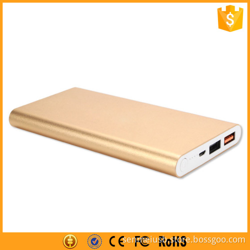 Quick Charge USB QC3.0 Power Bank 10000mAh 2.4A with Slim Metal Case